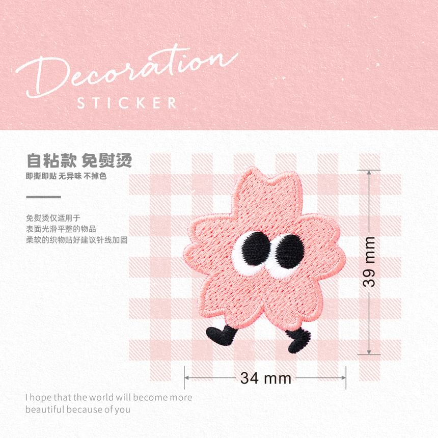 Embroidery Kingdom - Groente / Sakura / Hart / Geest geborduurde applicatie patch (verschillende ontwerpen)