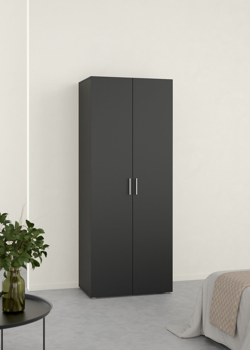 Giga Living - Kledingkast Zwart - 79x52x201cm - Pepe