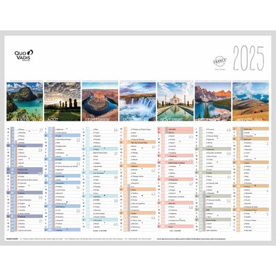 Quo Vadis - Calendrier Fantaisie 7 mois par face - 21 x 27 cm - Terre