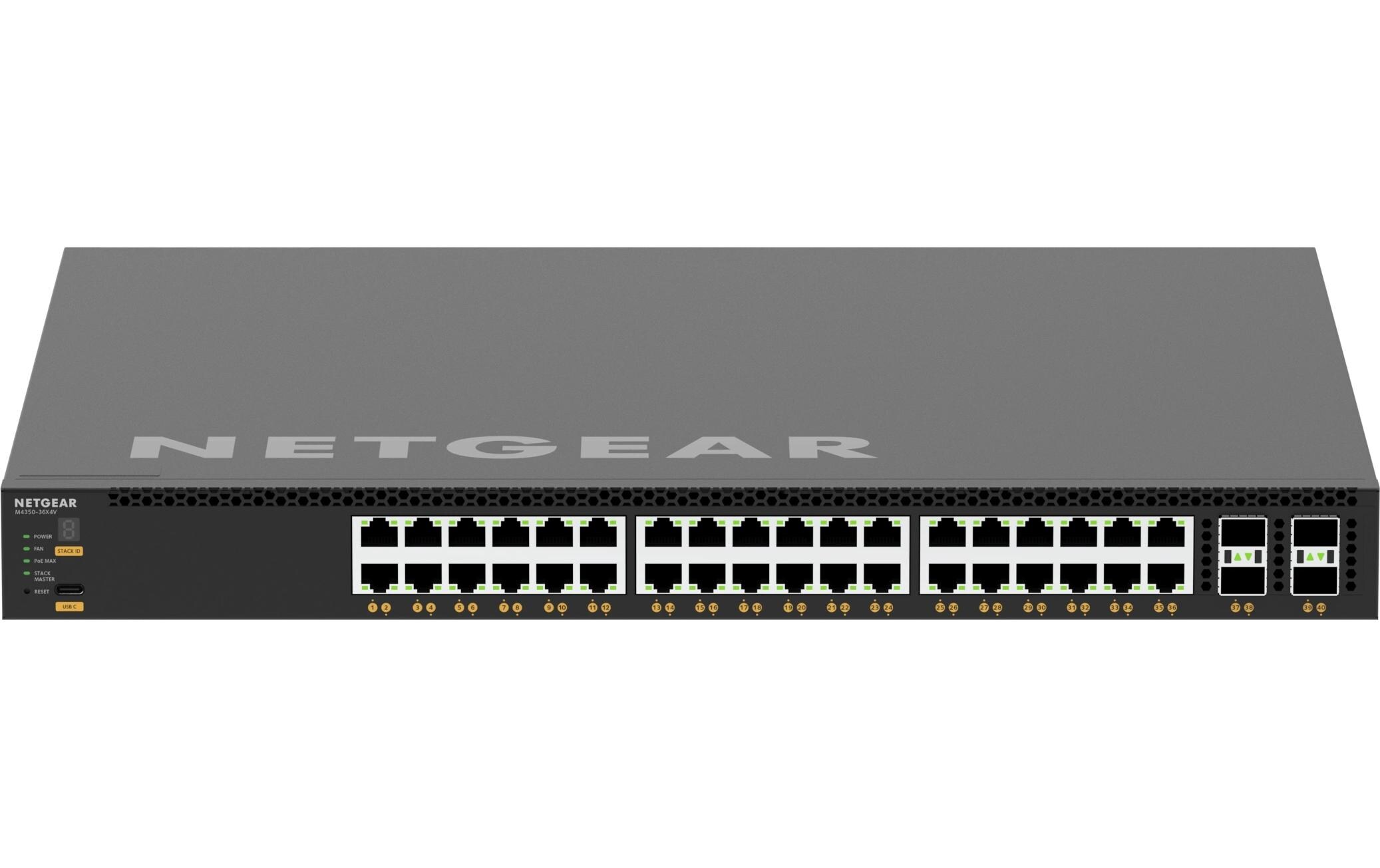PoE++ Switch AV Line M4350-36X4V 40 Port<br>36x10G/Multi-Gig PoE++ (280W Basis, bis zu 1.760W) und 4xSFP28 25G Managed Switch