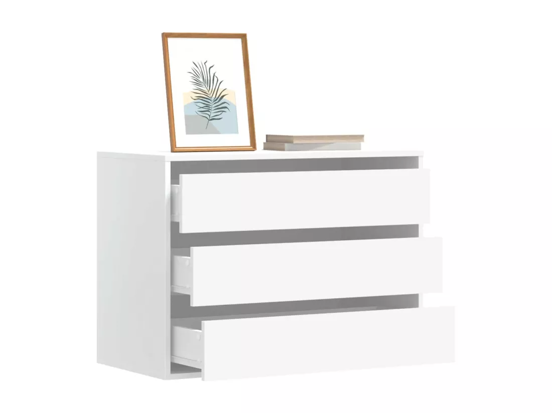 Commode d'angle blanc 80x41x58 cm bois d'ingénierie