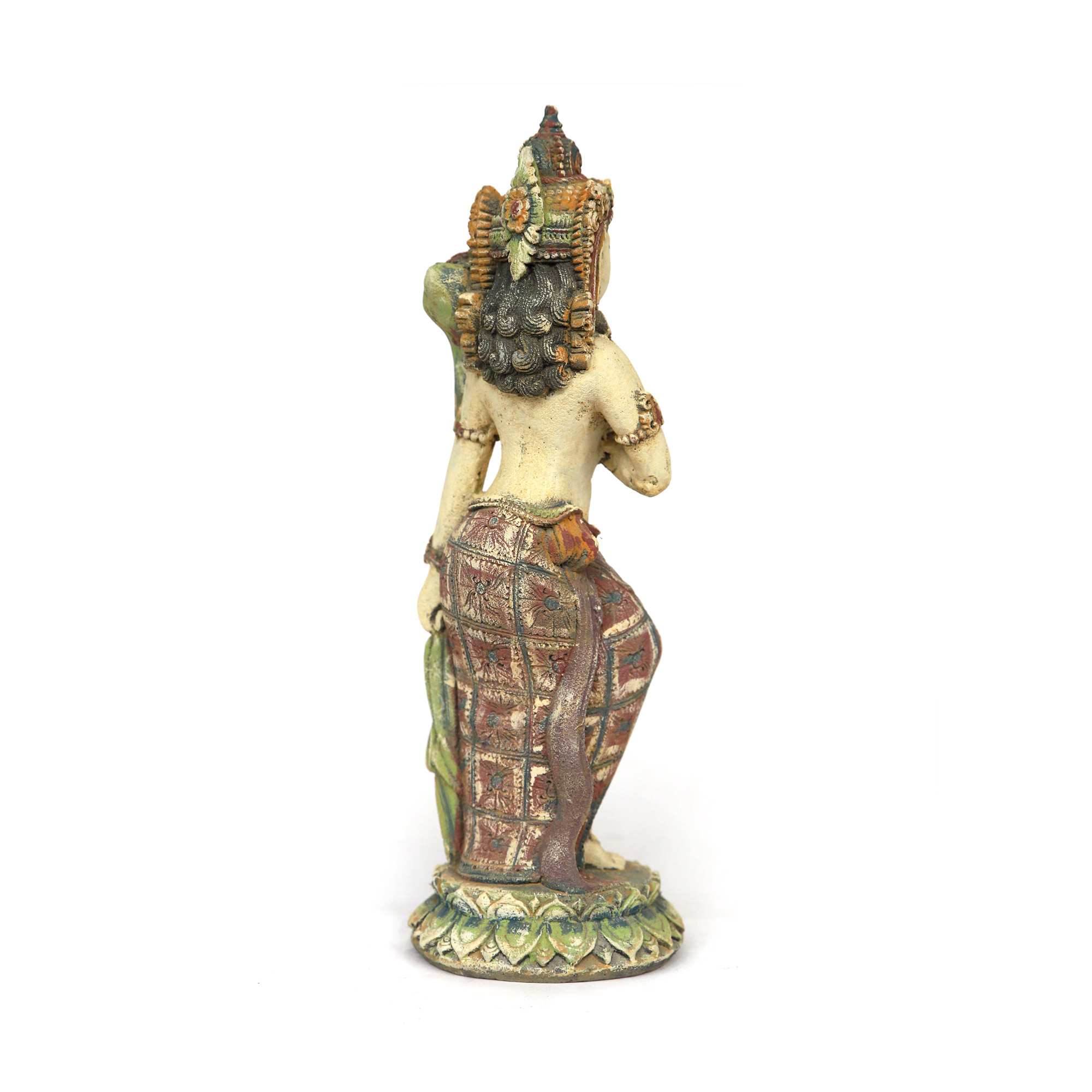 Steinfigur 'Tara Göttin mit Lotus', multicolor, H 40 cm, B 14 cm, T 14 cm von fischer's lagerhaus