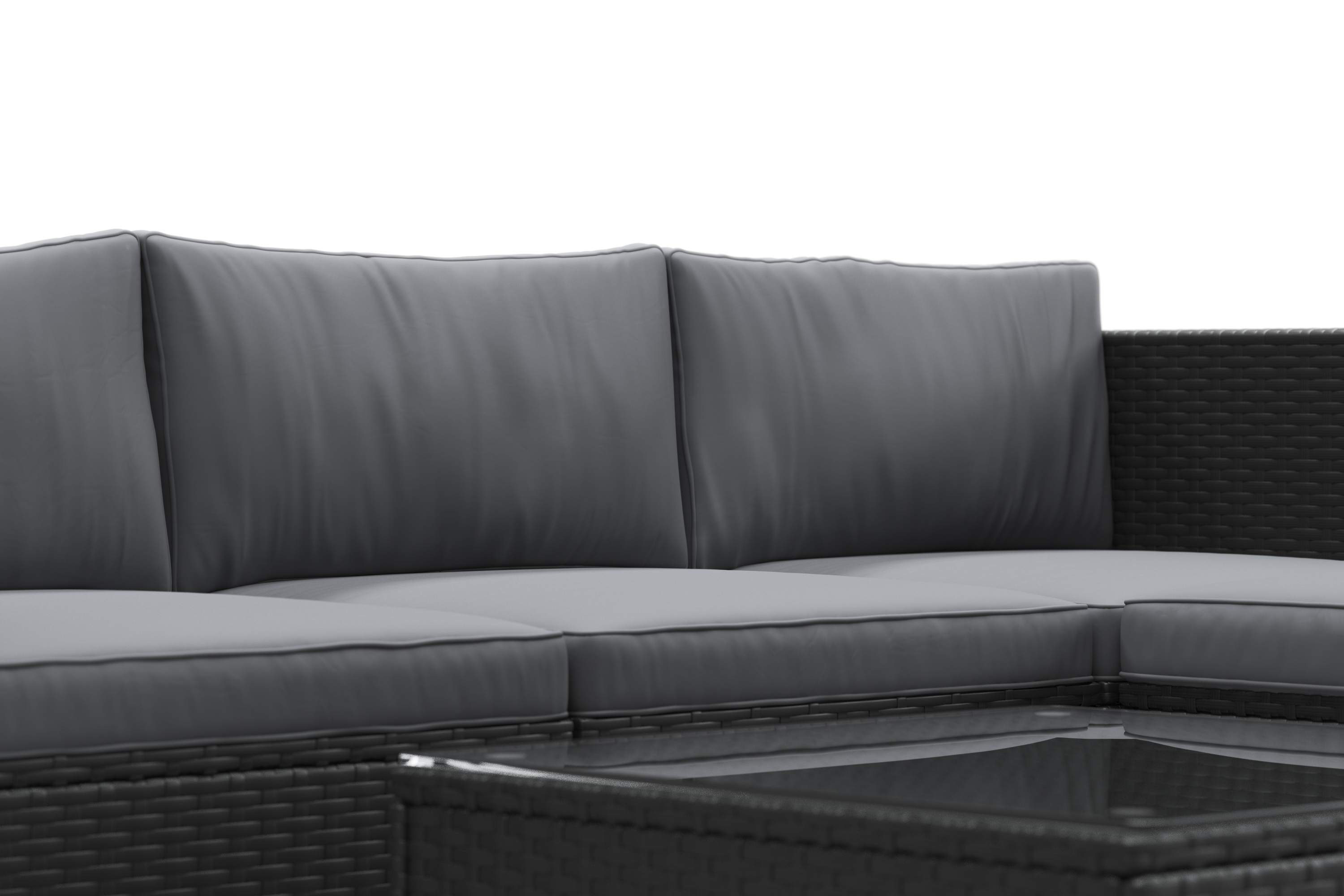 Rattanlounge MALIBU schwarz/anthrazit