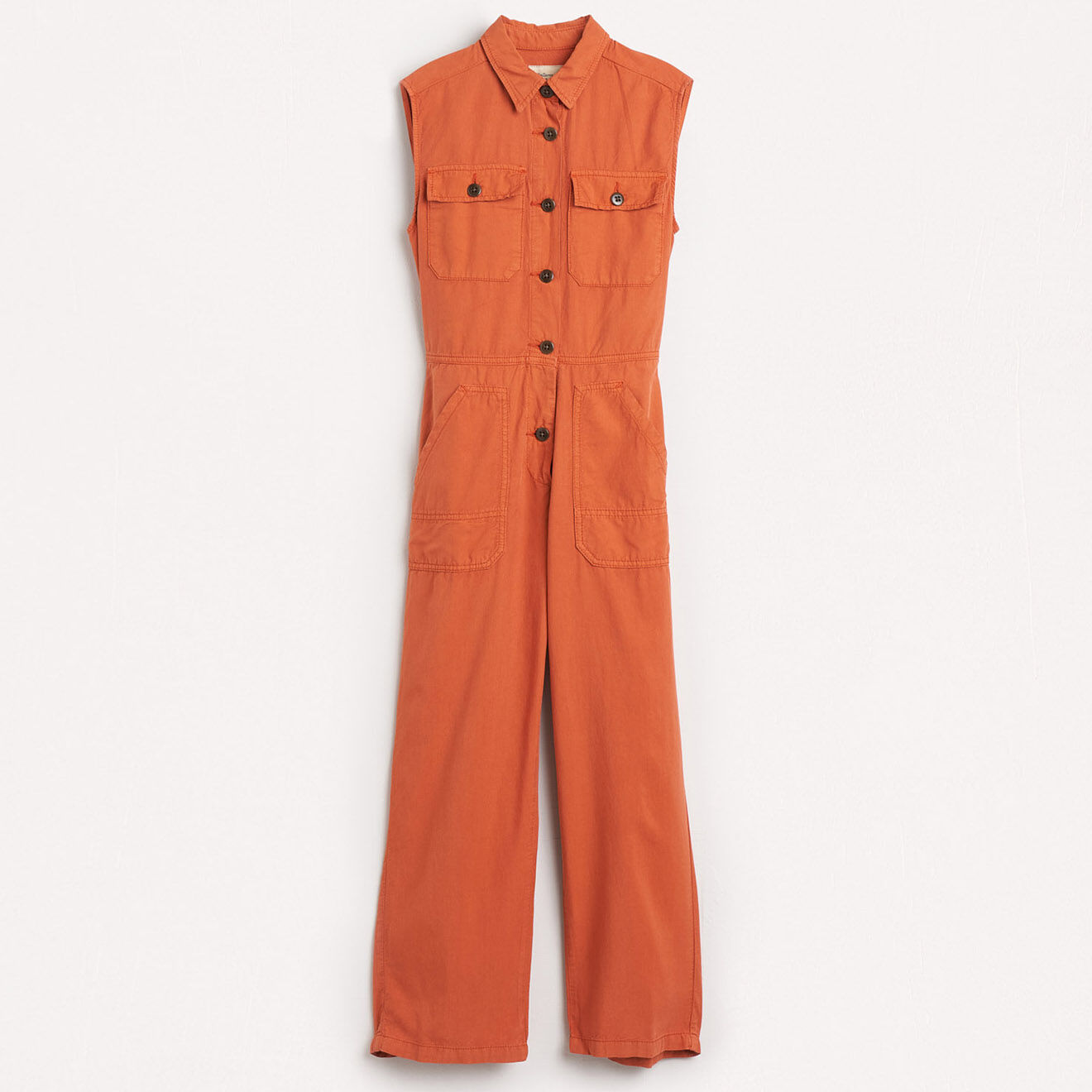 Bellerose Combinaison Parole en Coton mélangé sans manches orange rouille