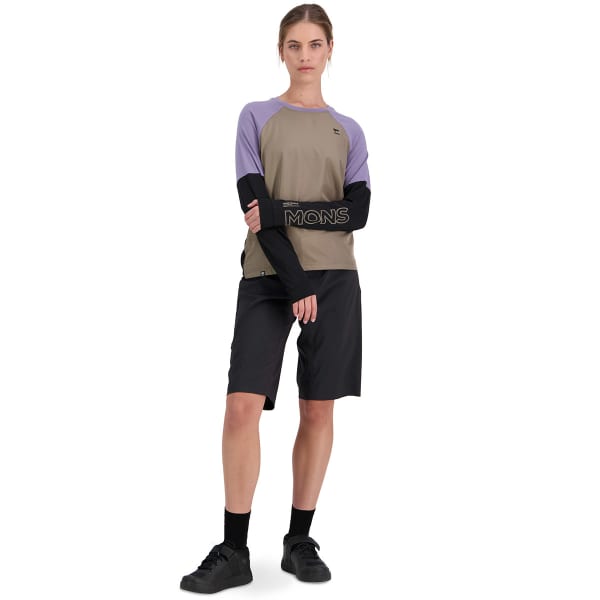 T-shirt thermique MONS ROYALE TARN MERINO SHIFT WIND JERSEY W WALNUT/BLACK/THISTLE