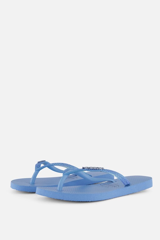 Havaianas Slim Glitter Slippers blauw Rubber