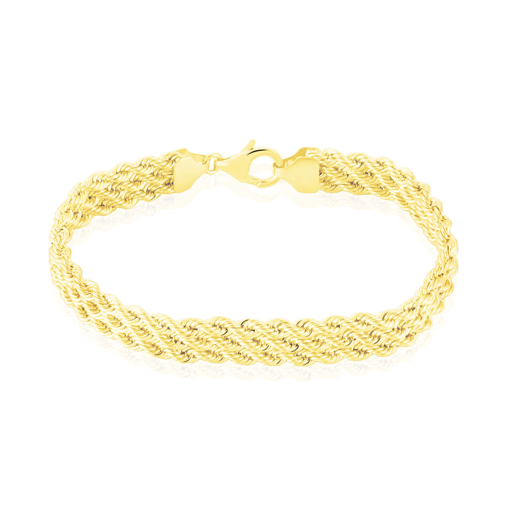 Bracelet Jerry Maille Corde 3 Rangs Or Jaune