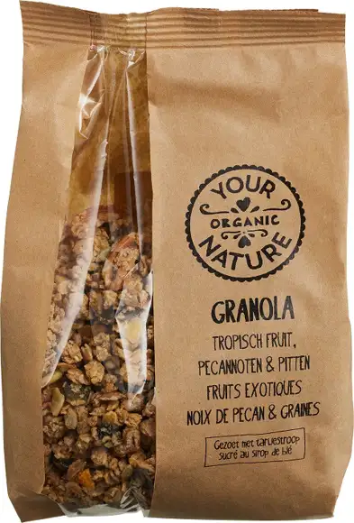 Granola tropisch fruit, pecannoten & pitten
