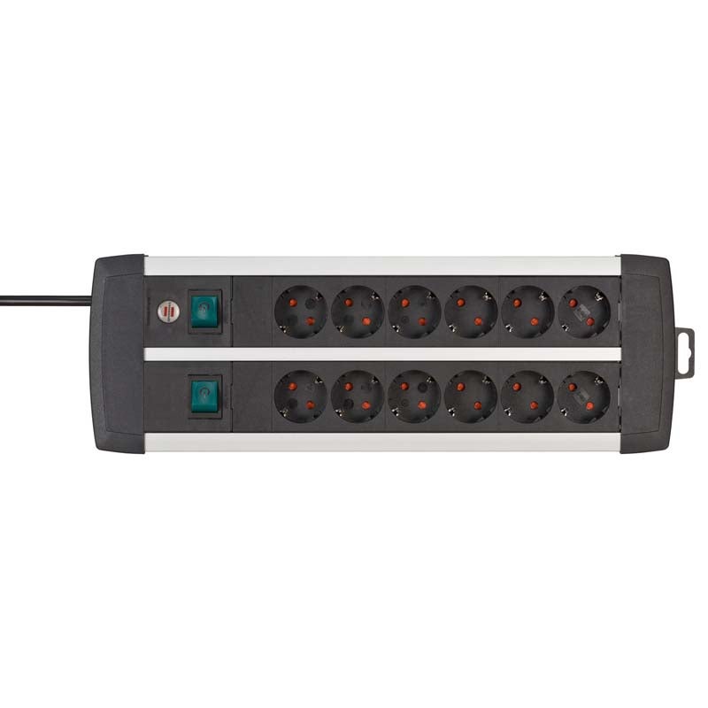Brennenstuhl Premium-Duo 1391000912 stekkerdoos 12-voudig met beveiliging 3m zl/zw