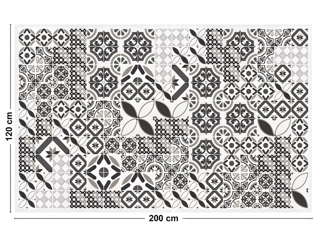 Tapis Vinyle Large l120xH200cm - Naples Taupe - Vinyle