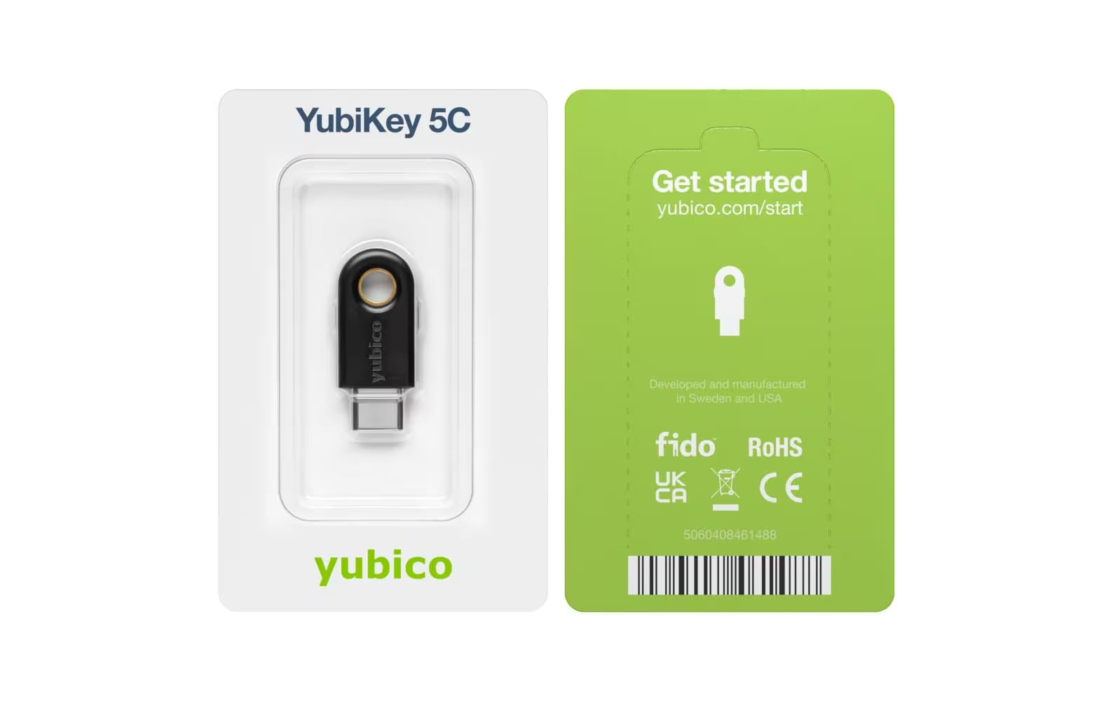 YubiKey 5C USB-C Sicherheitsschlüssel (5060408461488) - Schwarz