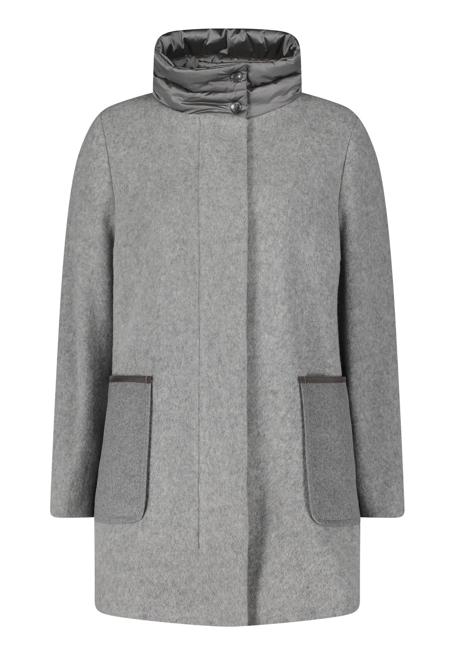 Saint Jacques| Damen Wollmantel mit Stehkragen