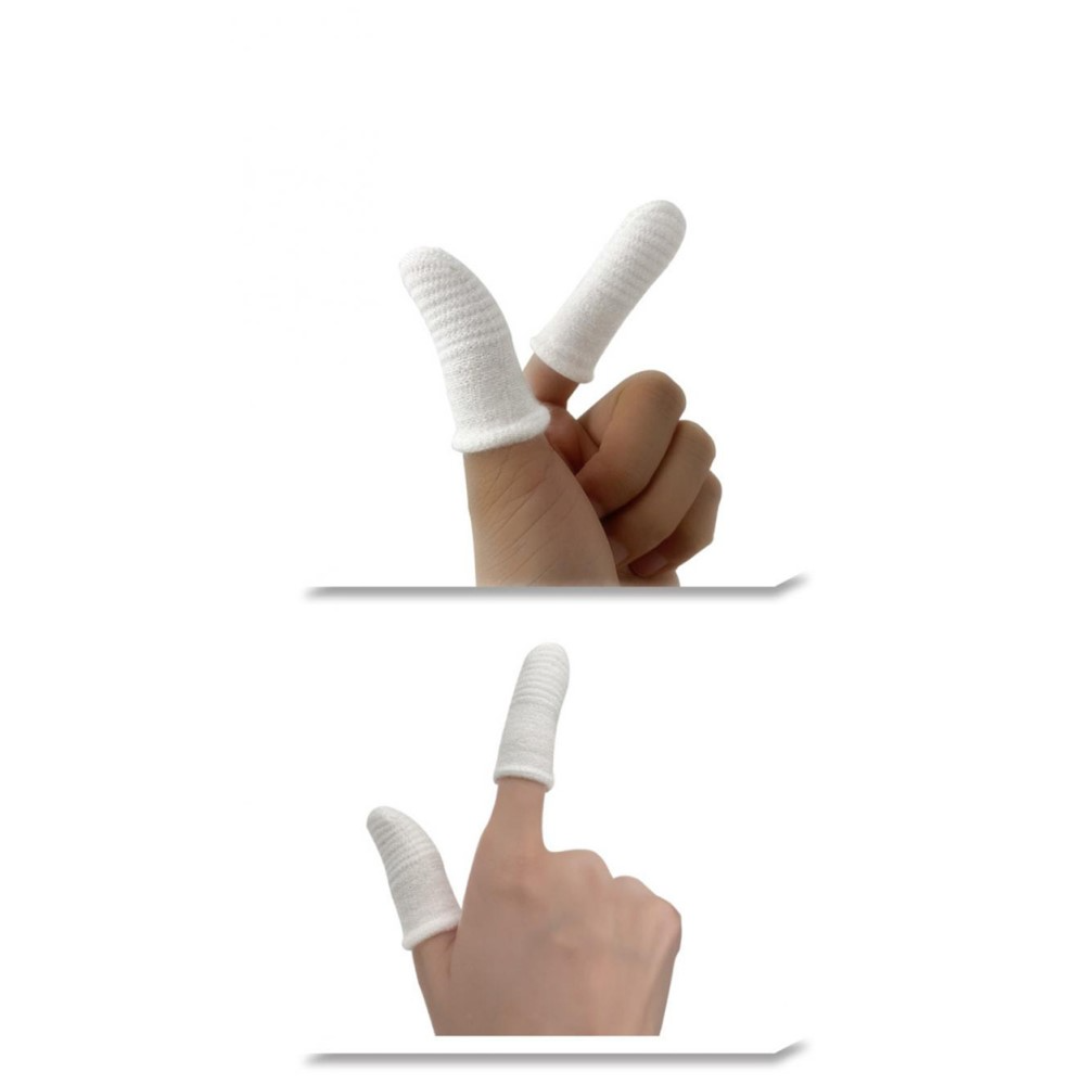 (2er Set) Baumwoll Finger Zahnbürste Haustier Zahnpflege Fingerling für Hunde / Katzen - Weiss