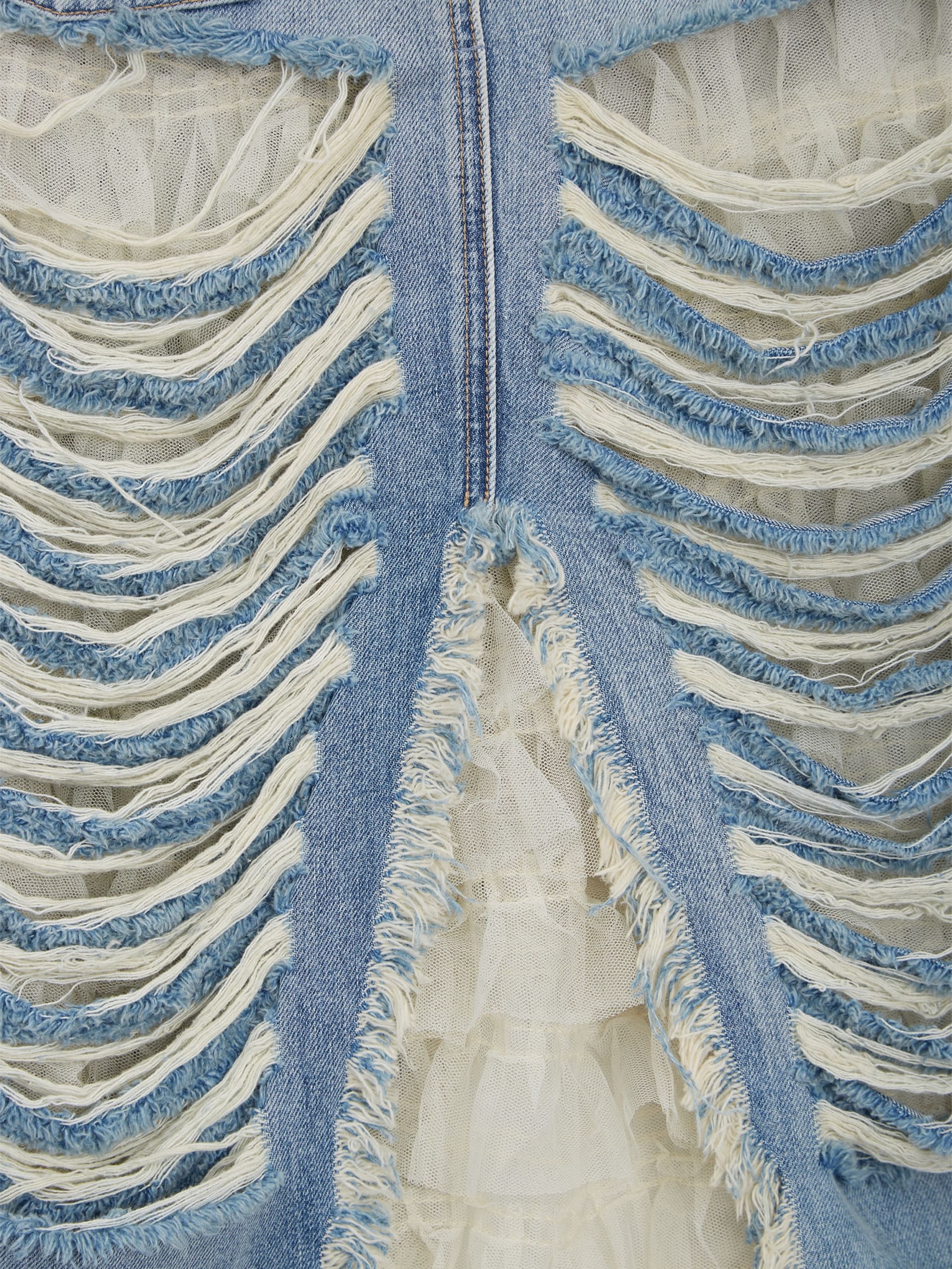 Saia jeans desgastada