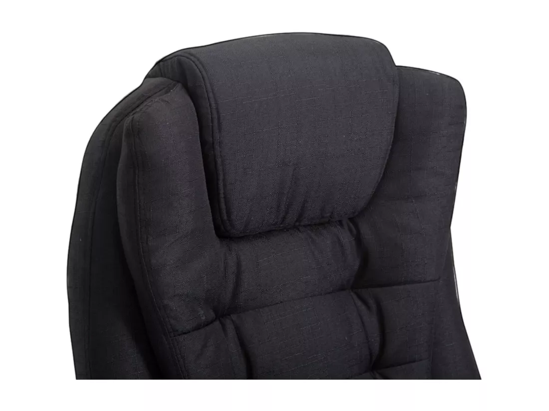 Chaise de bureau - Tissu & Métal chromé - Noir - Thor