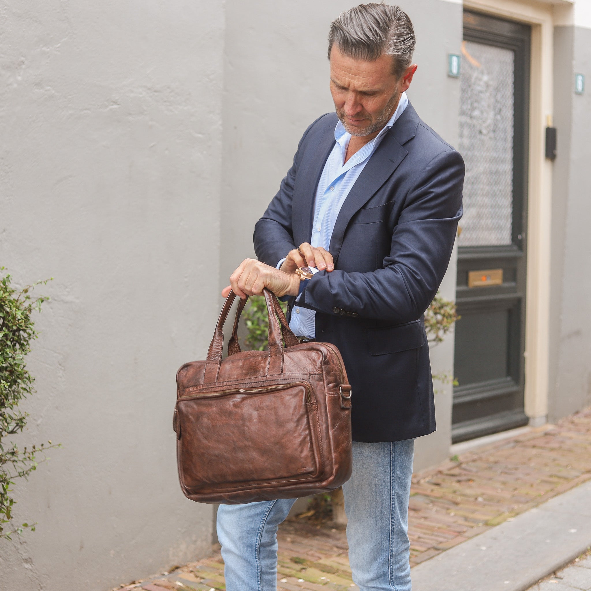 Laptoptas 'Hugo' donkerbruin - CL 32815 Donkerbruin