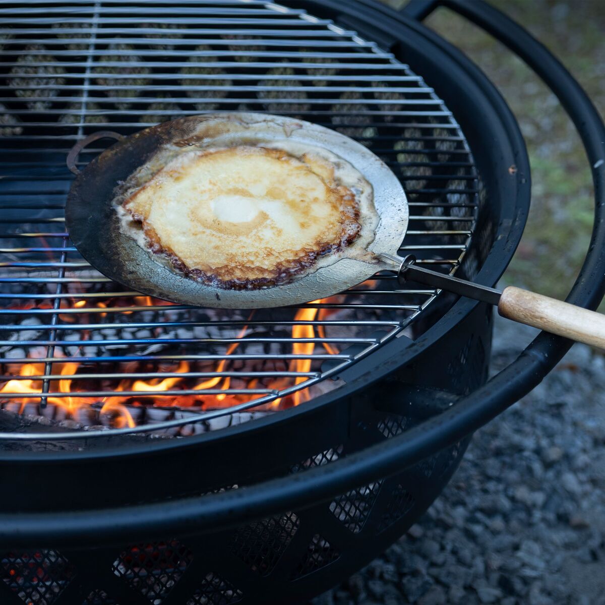 Grillpanne med sammenleggbart håndtak