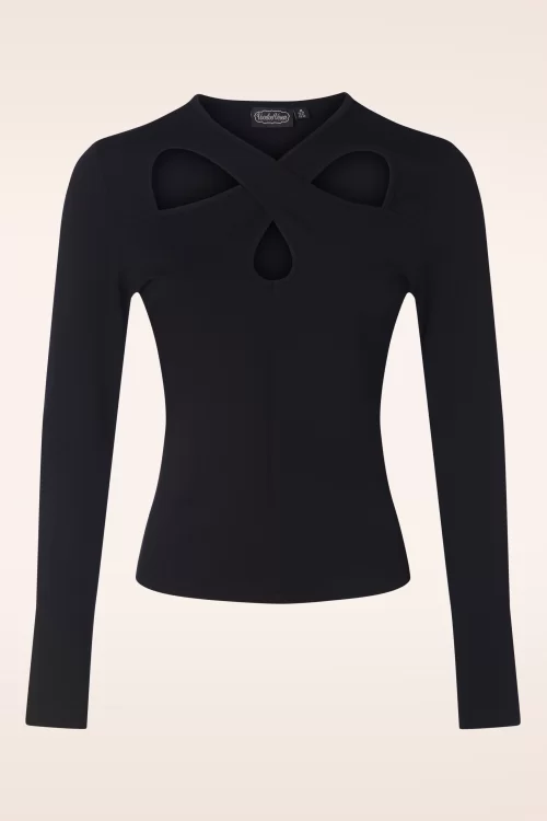 Vixen Criss cross top in zwart