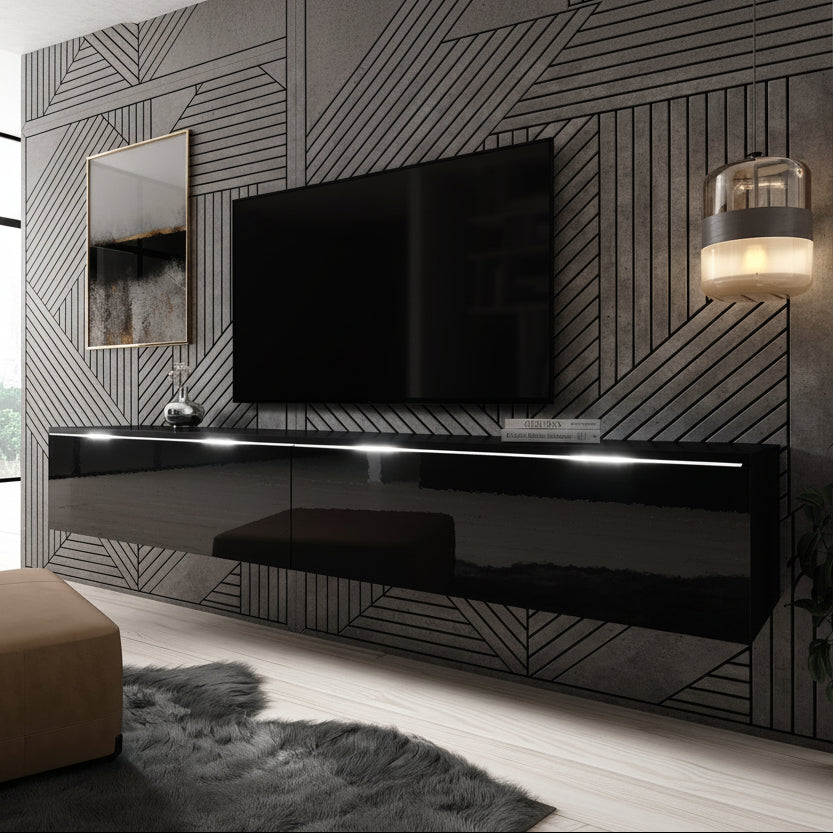 Dixon - TV-Meubel - Zwart - 180 cm