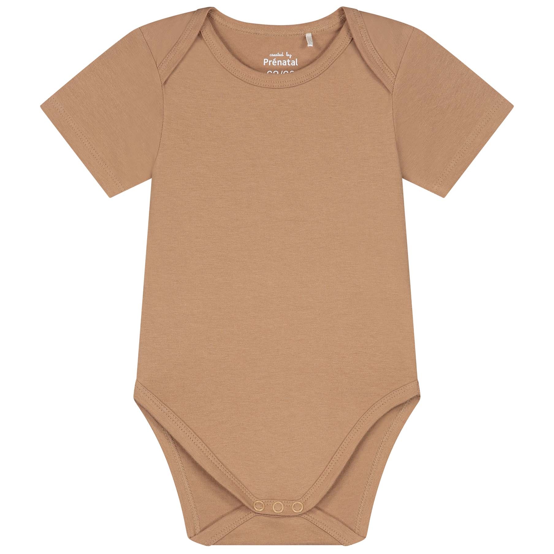 Prénatal basis romper korte mouwen effen bruin