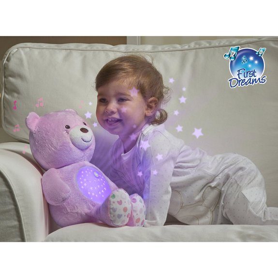 Peluche projecteur Baby bear rose