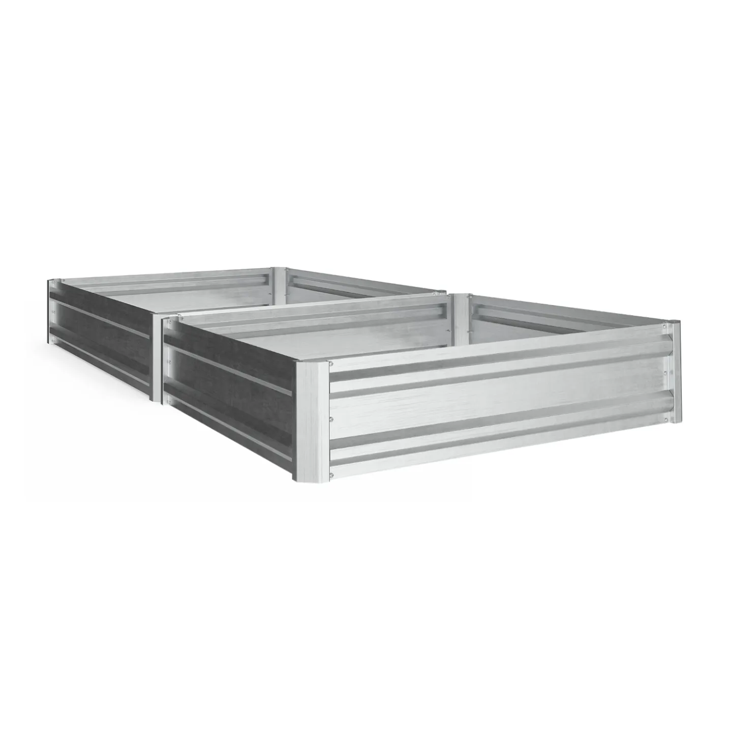 Lot de 2 carrés potager en métal châssis carré 90 x 90 cm gris argenté
