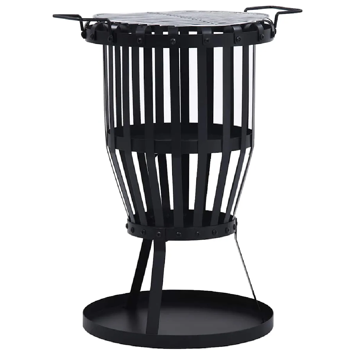 vidaXL Foyer de jardin avec grill - Acier 47,5 cm
