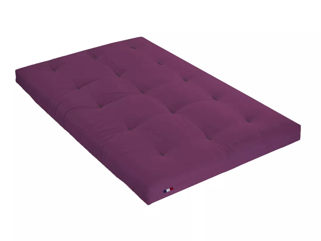 Matelas futon aubergine en coton 160x200