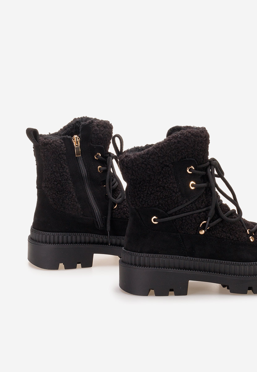 Bottines à lacets femme noirs Kataria