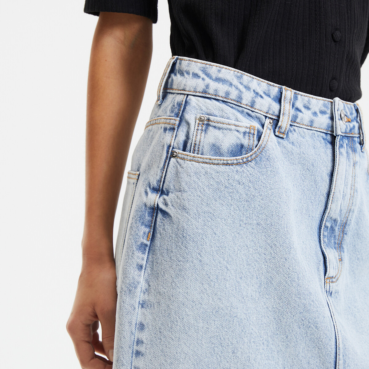 COLEÇÕES LA REDOUTE<br>Calça jeans midi com corte reto