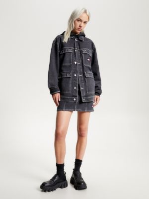 Jaqueta jeans utilitária casual