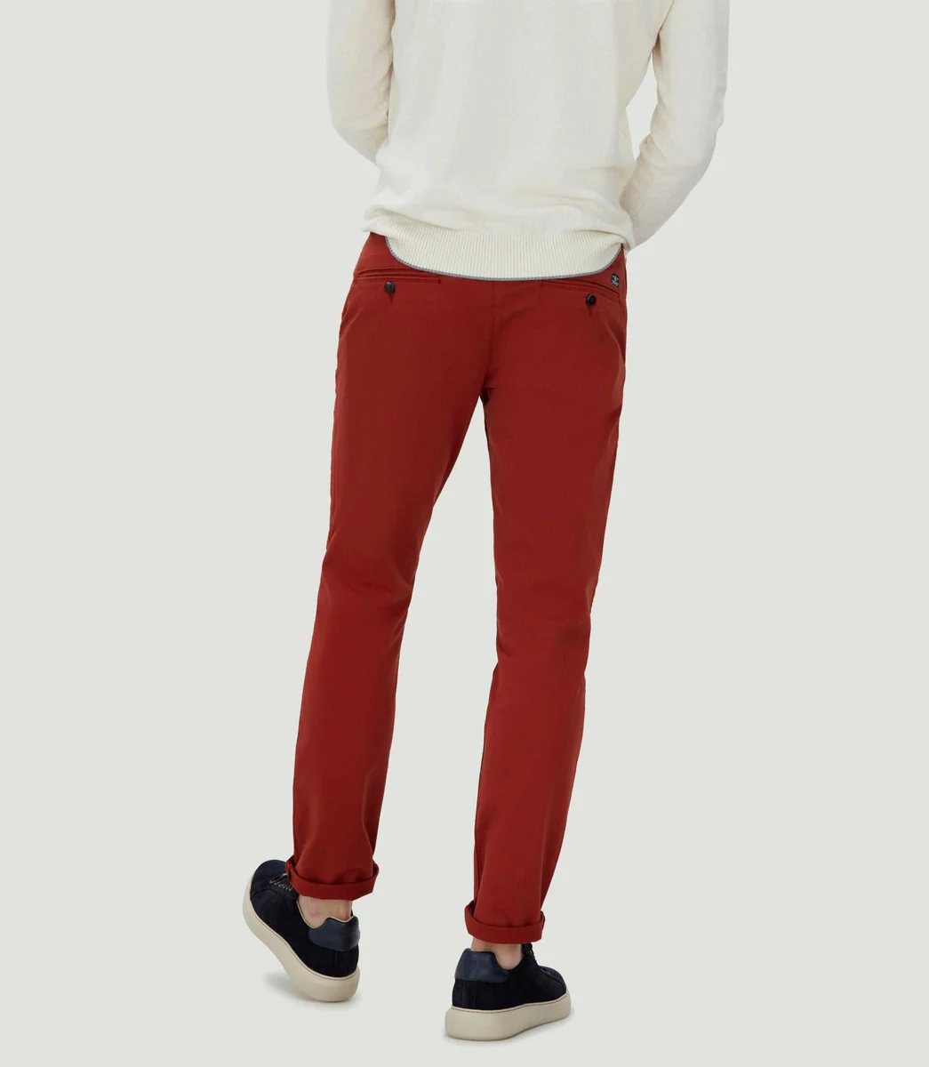Pantalon chino fashion orange brûlée 