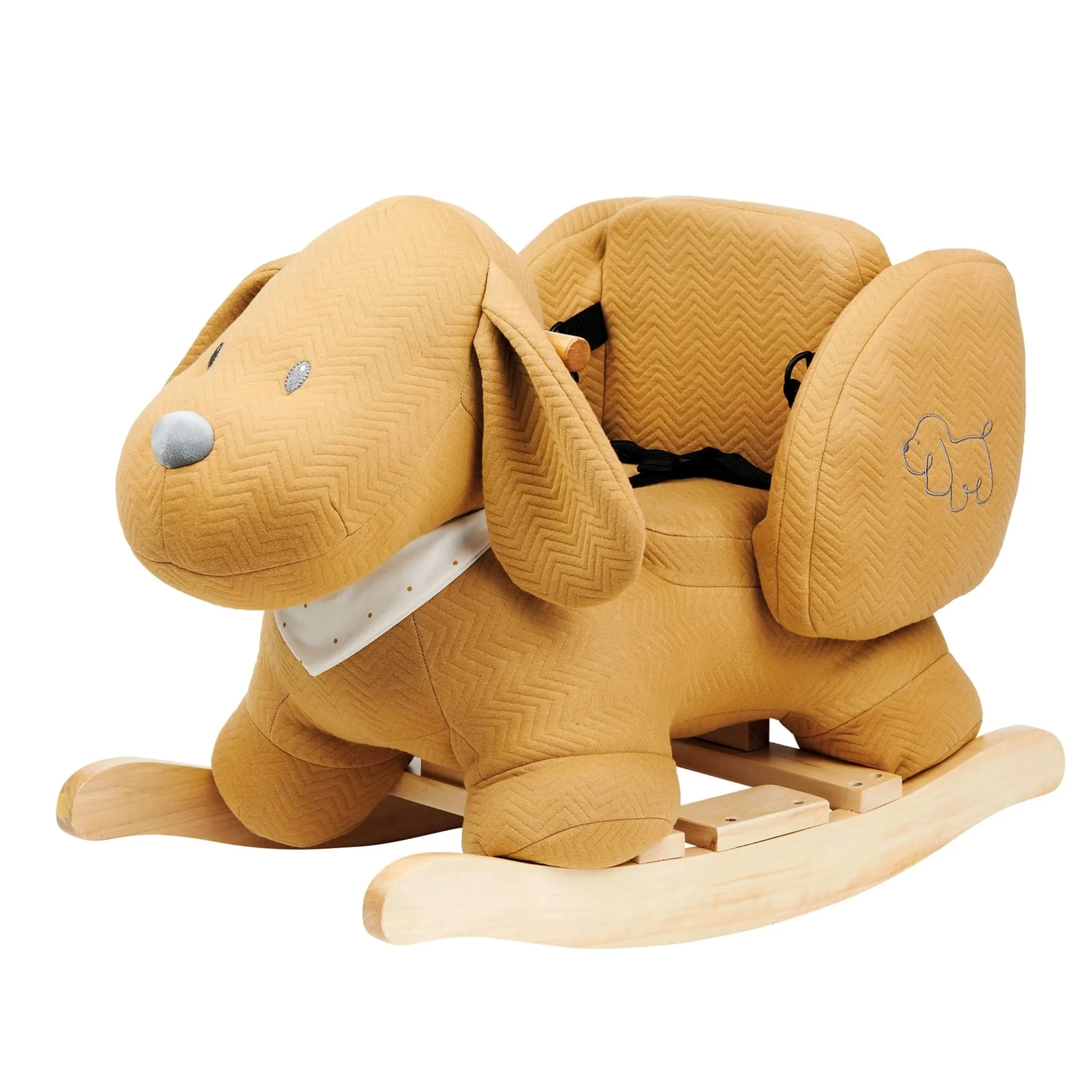 Nattou Animal à Bascule - Charlie Chien Caramel