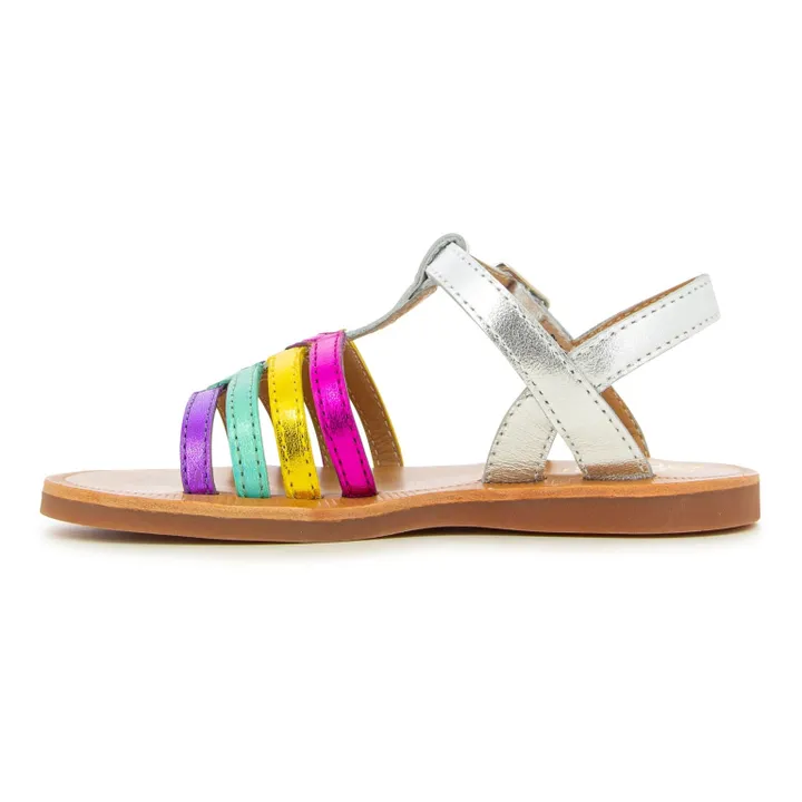 Pom d'Api Sandales Plagette New Salome | Silver Grey S019