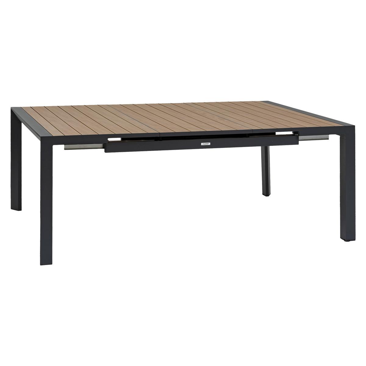 TABLE EVASION EXTENSIBLE CARRE ALUMINIUM HONEY 10 PLACES