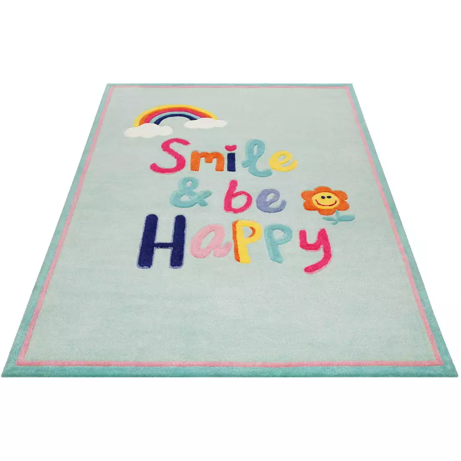 Smart Kids Kinderteppich Happy me! hellblau