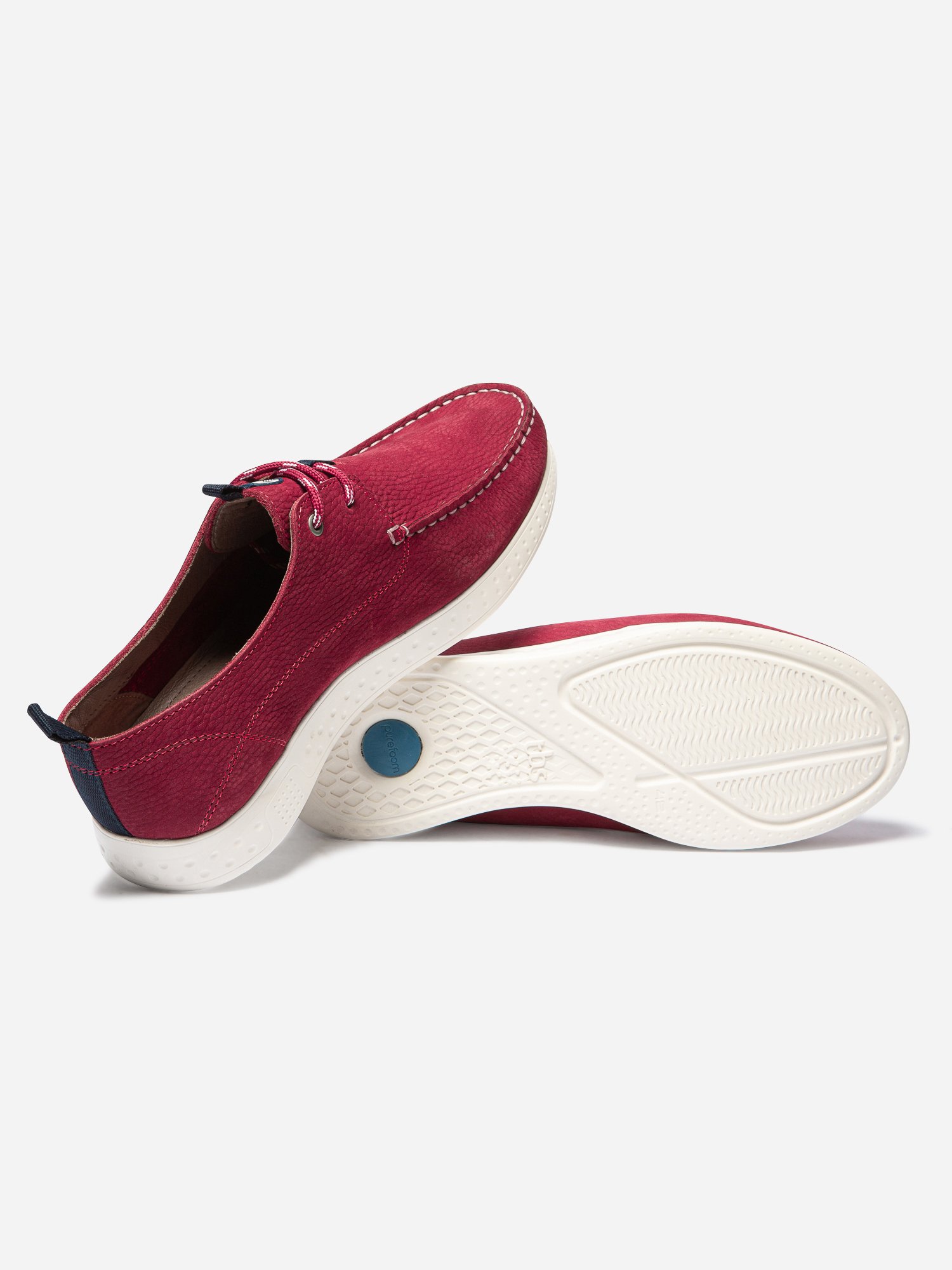 Chaussures Bateau Homme Confort Purefoam® Cuir Rouge