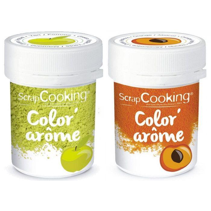 2 colorants alimentaires aux arômes de pomme & abricot Scrapcooking