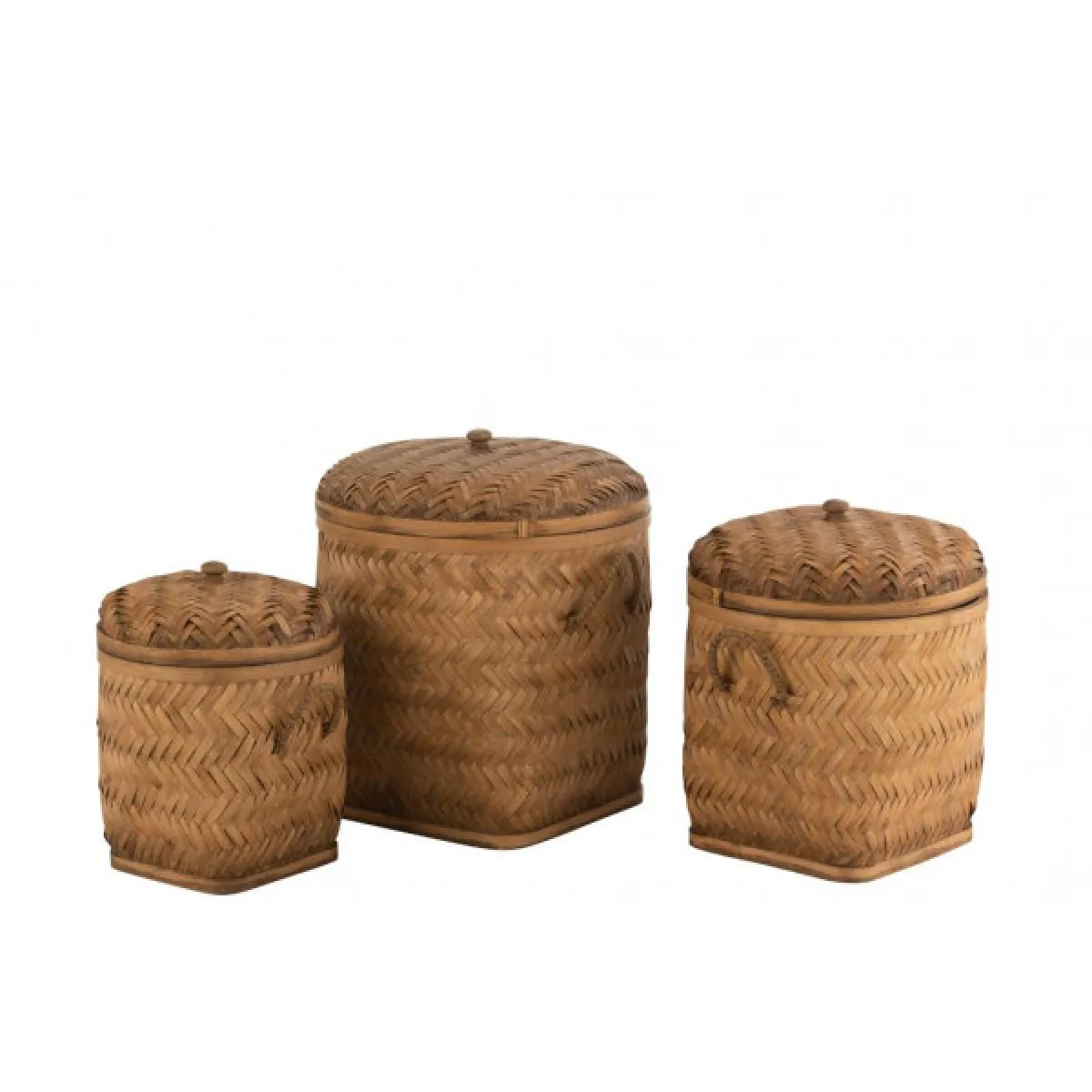 Dansmamaison Paniers de Rangement Bambou Naturel (Lot de 3)