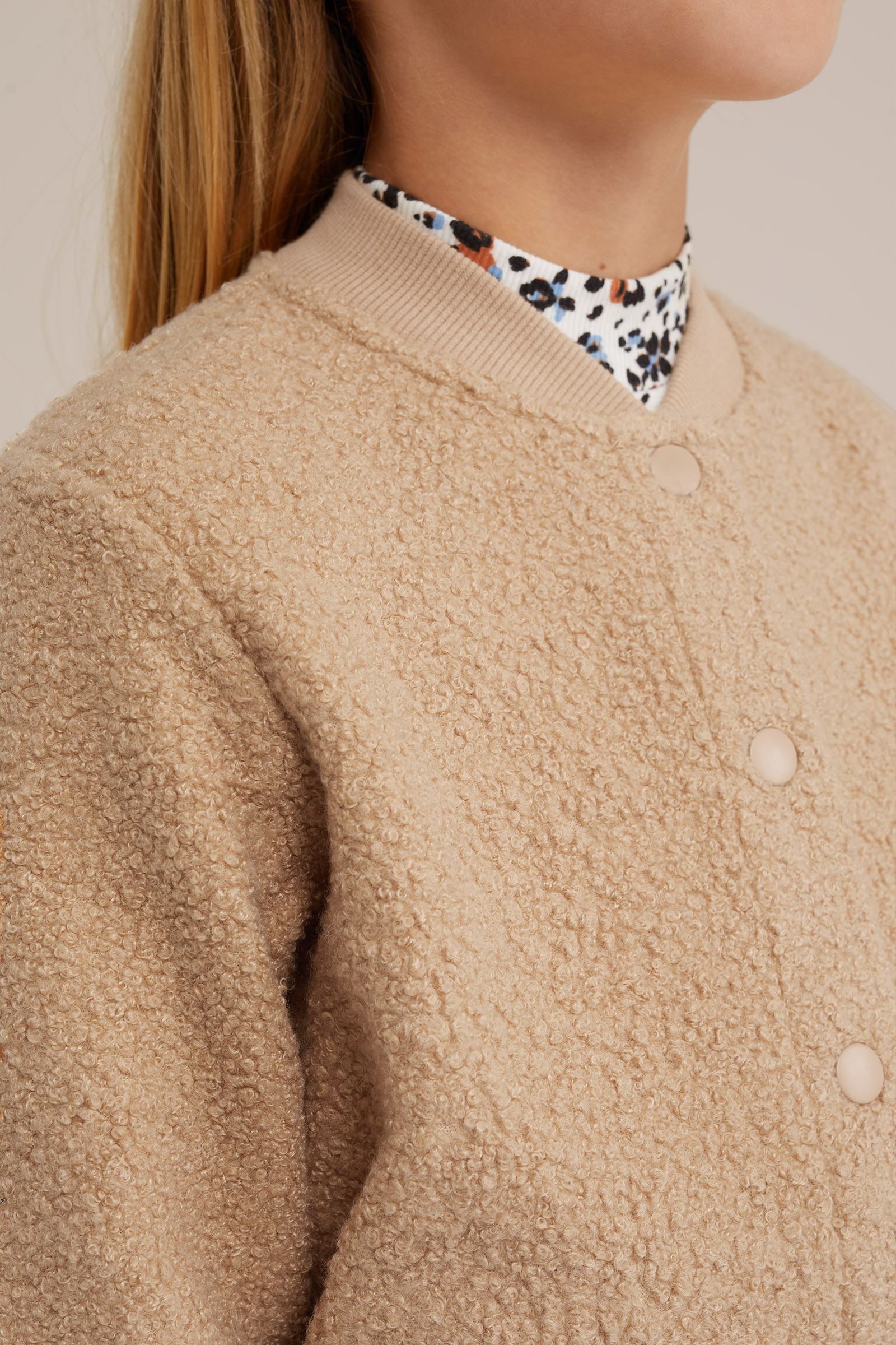 Meisjes teddy bombervest WE Fashion Beige