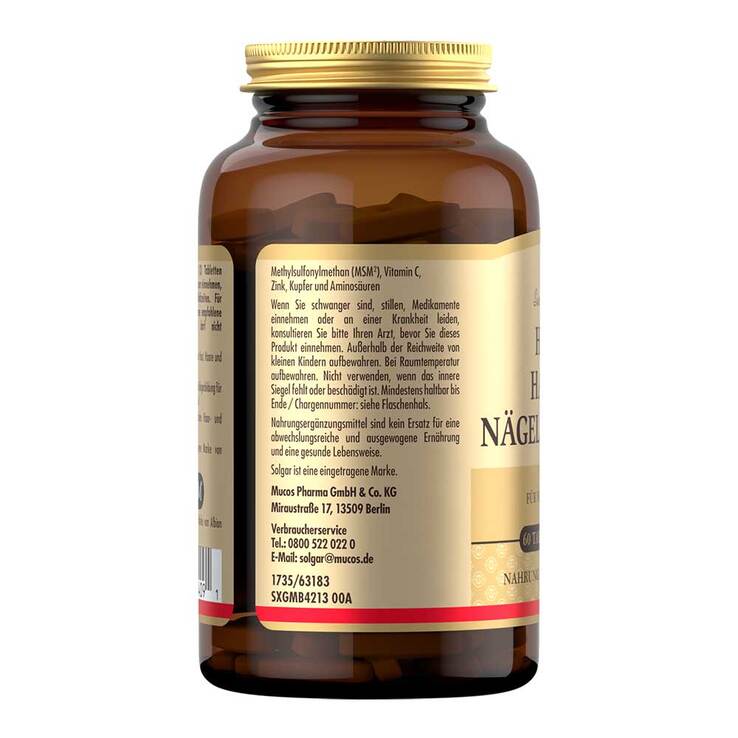Solgar Haut Haare Nägel Komplex Tabletten, 60 St