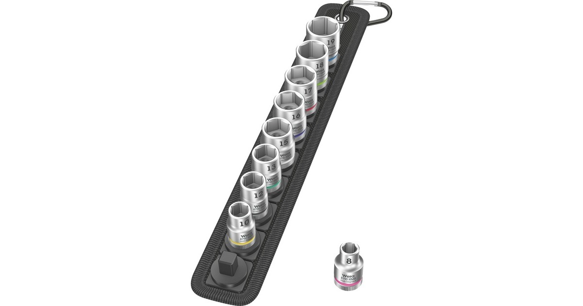 WeraBelt B 4 Zyklop Doppen set dopsleutel  (Zwart/zilver, 9-delig, met 3/8