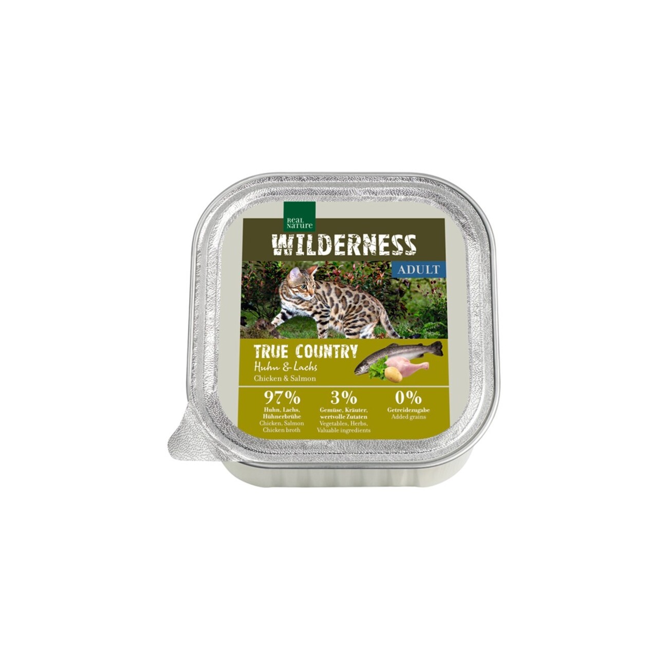 REAL NATURE WILDERNESS Nassfutter Katze, Adult 16x100 g True Country, Huhn und Lachs