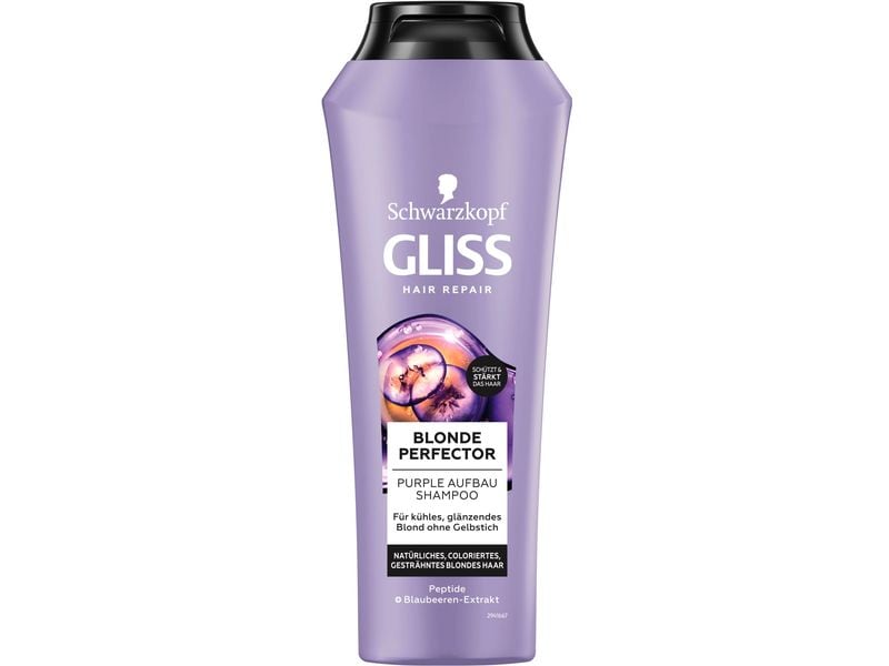 Schwarzkopf GLISS Shampoo Blonde Perfector 250 ml1 Stück Haarshampoo repariert, reinigt und schenkt ein kühles, glänzendes Blond