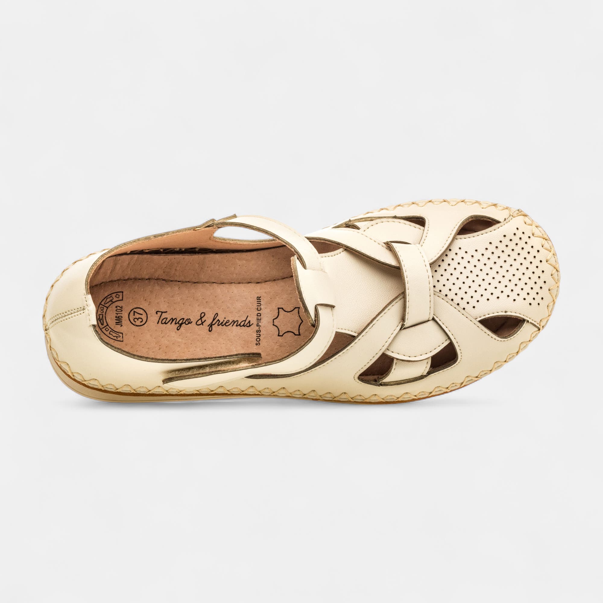 Mocassins pieds sensibles Femme beige