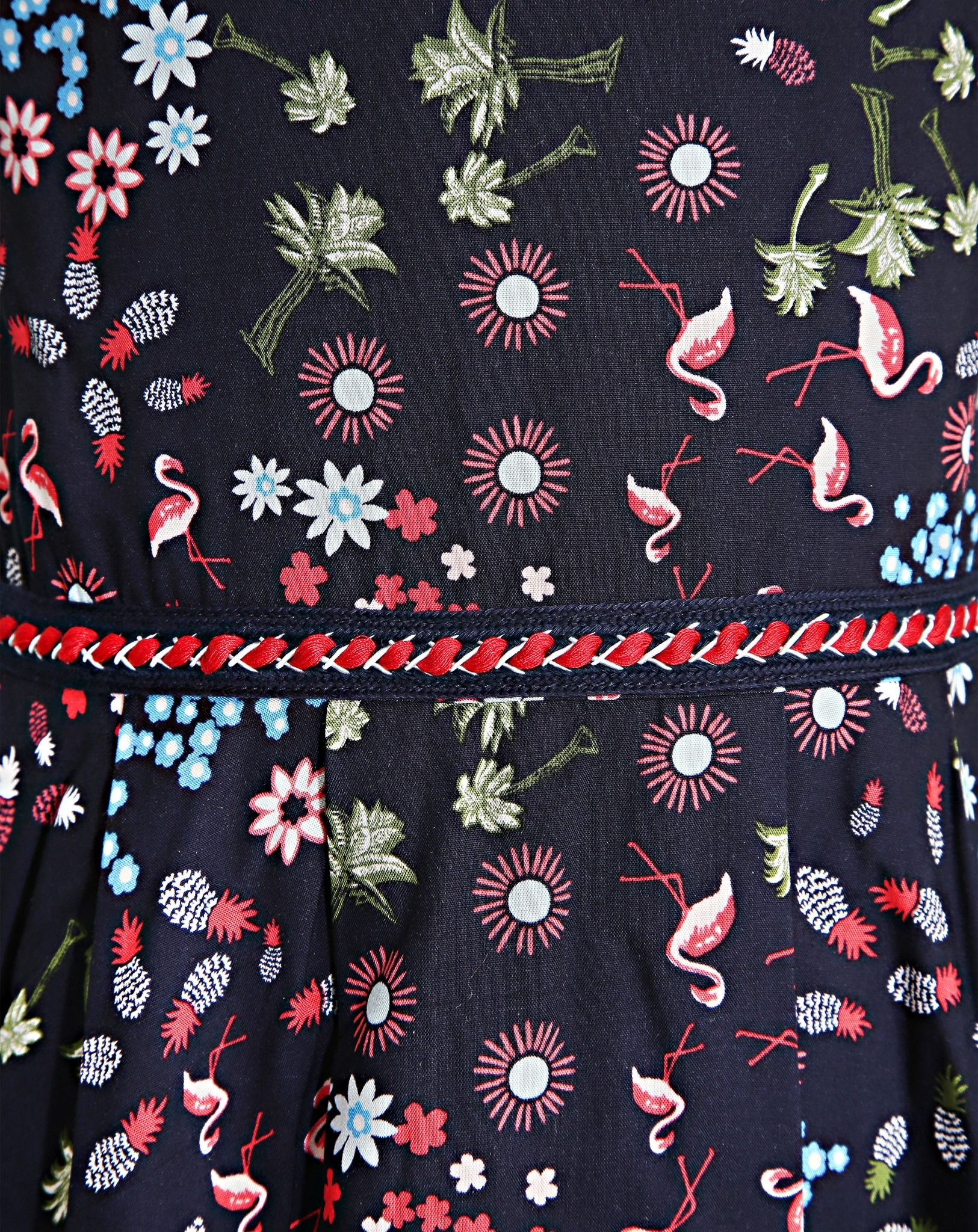 Kleid FLAMINGOS, PALMS & FLOWERS ärmellos in navy