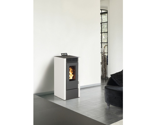 Interstoves Marina 11 pelletkachel, staal, wit, 10 kW