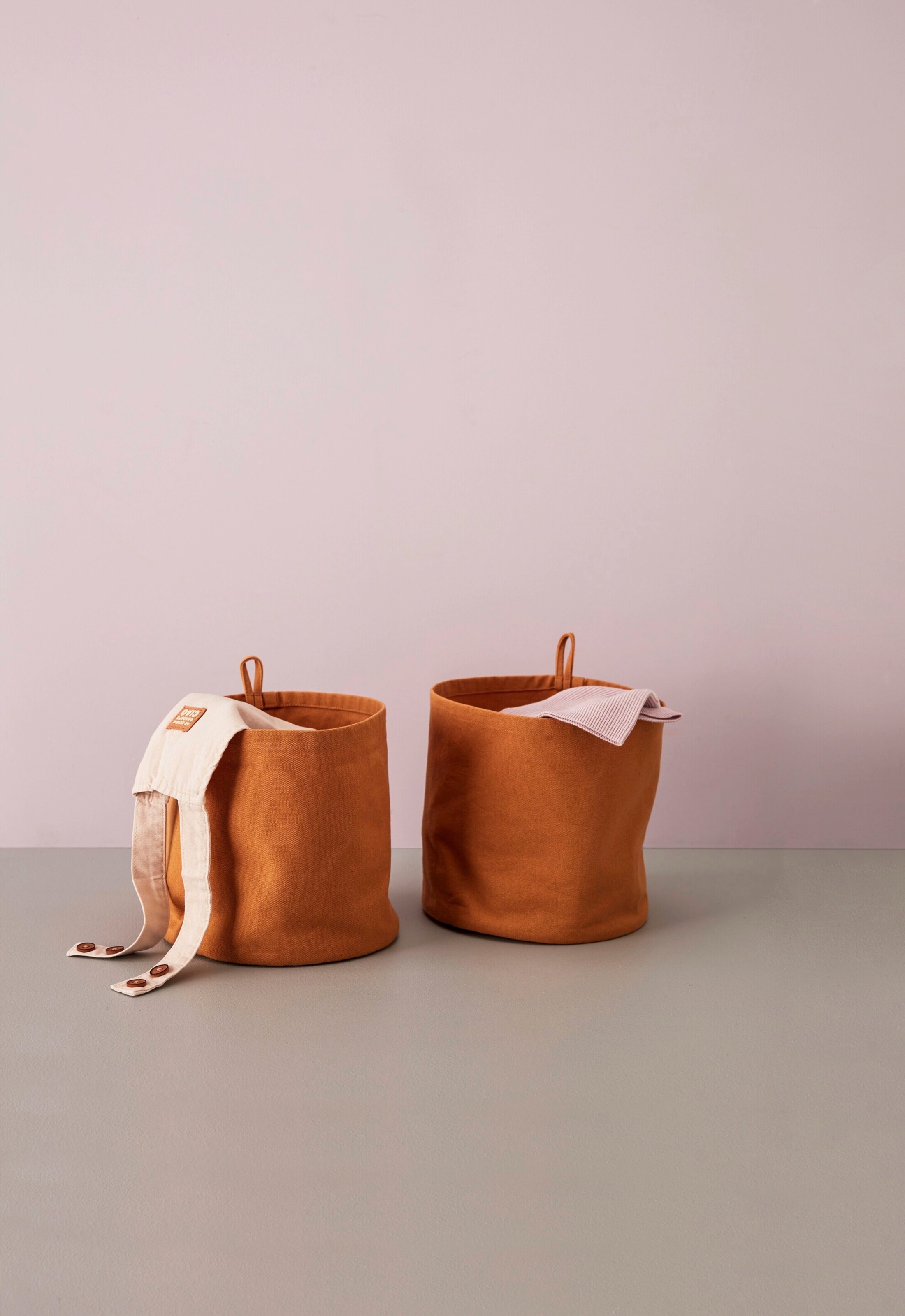 Kids Concept Aufbewahrungsboxen rund aus Stoff, braun