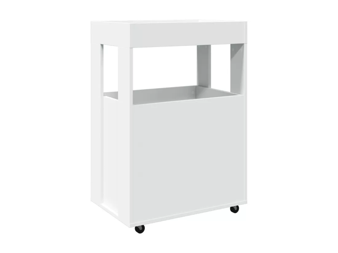 Chariot de bar blanc 60x39,5x89 cm bois d'ingénierie