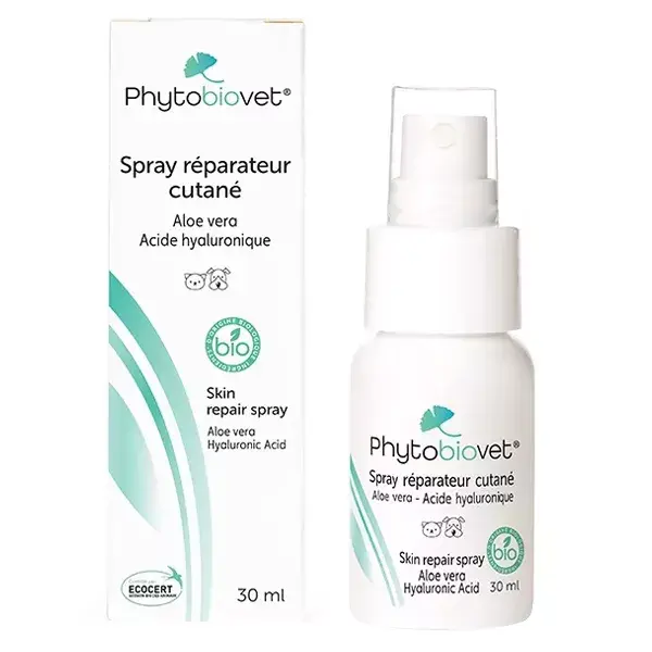 Spray Reparador de Pele Orgânico Phytobiovet para Cães e Gatos 30ml